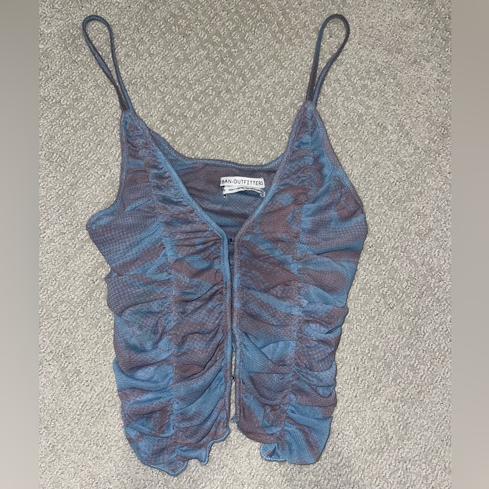 Urban outfitters mesh corset like top size small blue/purple